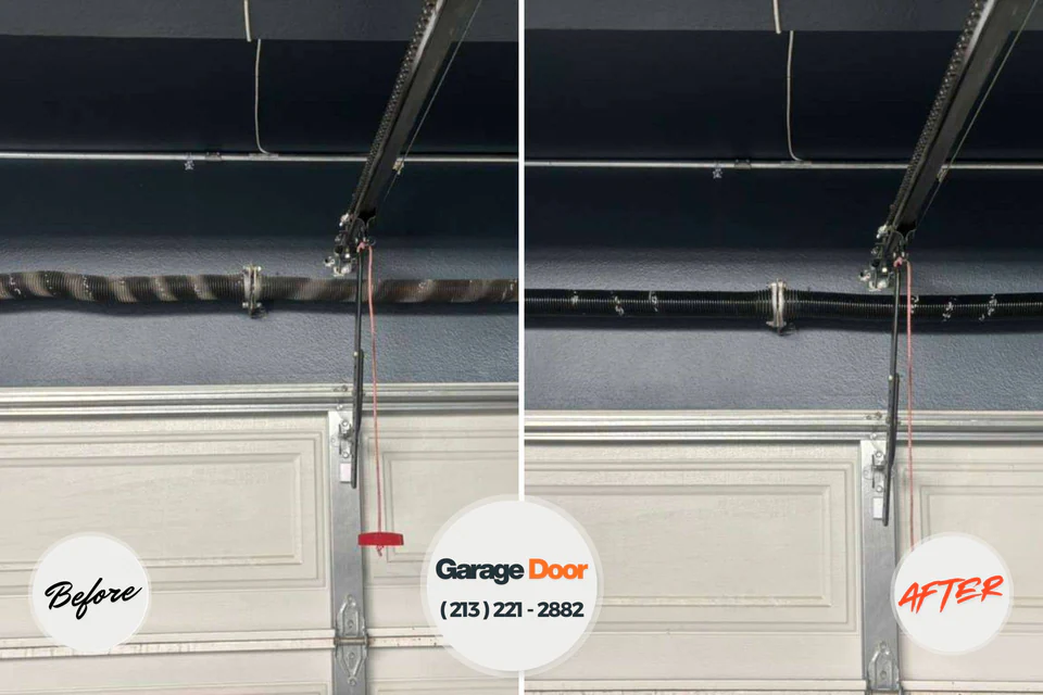 Before and after: garage door repair Apple Valley, MN